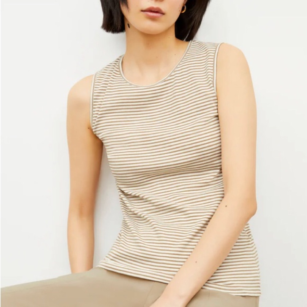 MM LaFleur Paige striped ribbed tank